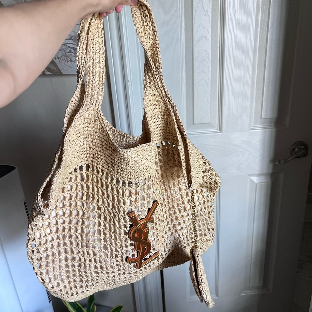 Yves Saint Laurent Beige Woven Tote